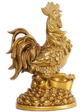 杨艺铜记鸡摆件生肖铜鸡家居工饰0117装品宝铜元鸡