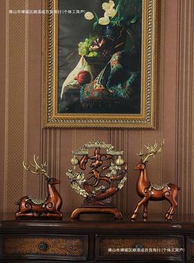 意欧古ltao1006式客厅置物架古典视柜装饰家福博创复古玄关电摆件