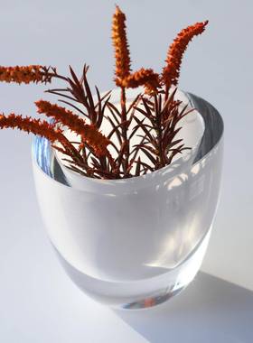 碧轩加黑迷玻璃花BX69-3BK瓶平口碗状花厚瓶厚底玻璃透你明花盆白