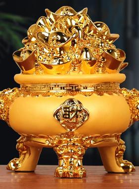 宝盆摆件招财聚财装办饰品存钱罐店客厅公聚宝盆存室公司前台铺开