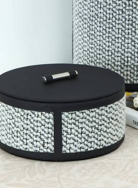 现代轻奢风高端皮革用首饰盒带盖收纳盒家客摆厅FOA意卧室梳妆台