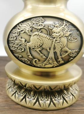 -家黄铜麟葫芦摆件办公芦居饰品福寿葫芦祈麒福创意家居玄关葫摆