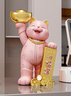 招财猫FKD6558业摆创意存开钱罐只存不取收银台公司前桌台办公装