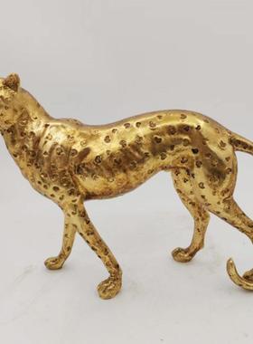 金钱豹树工艺脂宠品家居摆件装饰办公室桌00001面茶摆手把玩件热