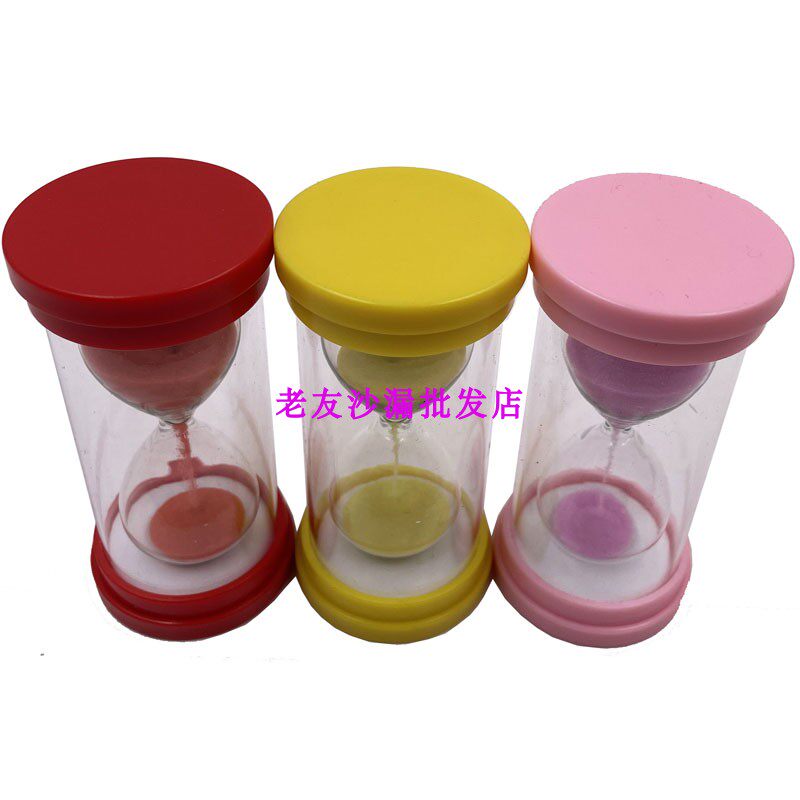 简约儿童沙漏塑料防摔厨房计时器20/3060/90秒2/3/5/8/10分钟摆件 - 图1
