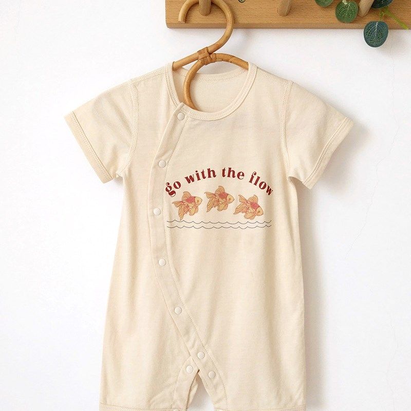 婴儿夏季套装竹棉柔软透气连体衣短袖薄款爬服宝宝空调服睡衣,淘宝优惠券,粉丝福利购,淘宝优惠卷