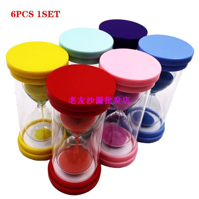 简约儿童沙漏塑料防摔厨房计时器20/3060/90秒2/3/5/8/10分钟摆件 - 图0