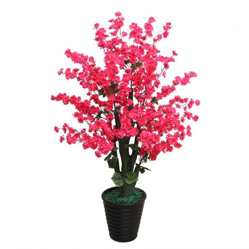 田园仿真植物假盆栽塑料桃花树客厅摆设落地花假花室内装饰防真花 - 图3
