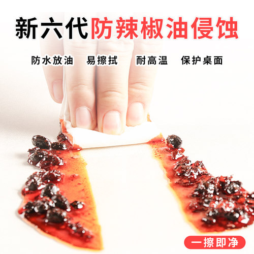 无味伸缩折叠椭圆形pvc岩板餐桌垫软玻璃桌布防烫隔热桌面保护膜 - 图0