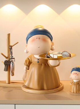 北欧风进门玄关收纳戴珍珠耳环大艺术家玄关收纳家居客厅创意摆件