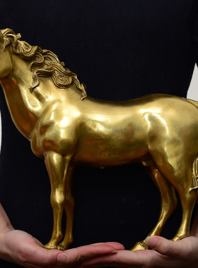 古式黄铜马摆件客厅电视柜玄关书房酒柜办公桌家居饰品工艺品摆设