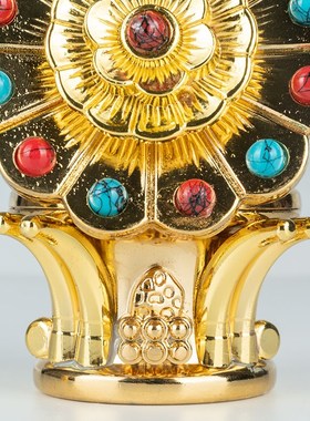 八供朵玛食子酥油花 精雕细刻密宗供具藏传合金鎏金八供摆件