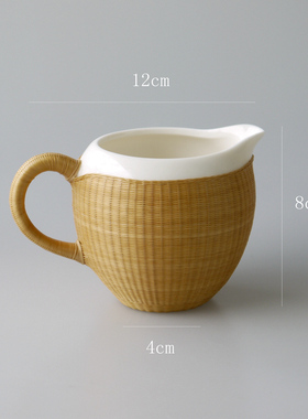 竹丝扣瓷茶具盖碗茶杯手工非遗功夫茶具四川竹编茶具套装出国送礼