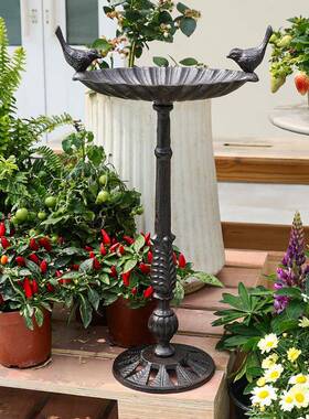 美花式古铸铁复脚盆喂鸟器鸟食盆摆件别墅花WTK园庭高院阳台装饰