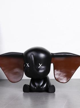 现代创意小飞象塑摆雕酒件OXV样板间居店家客厅电视柜电视柜软装