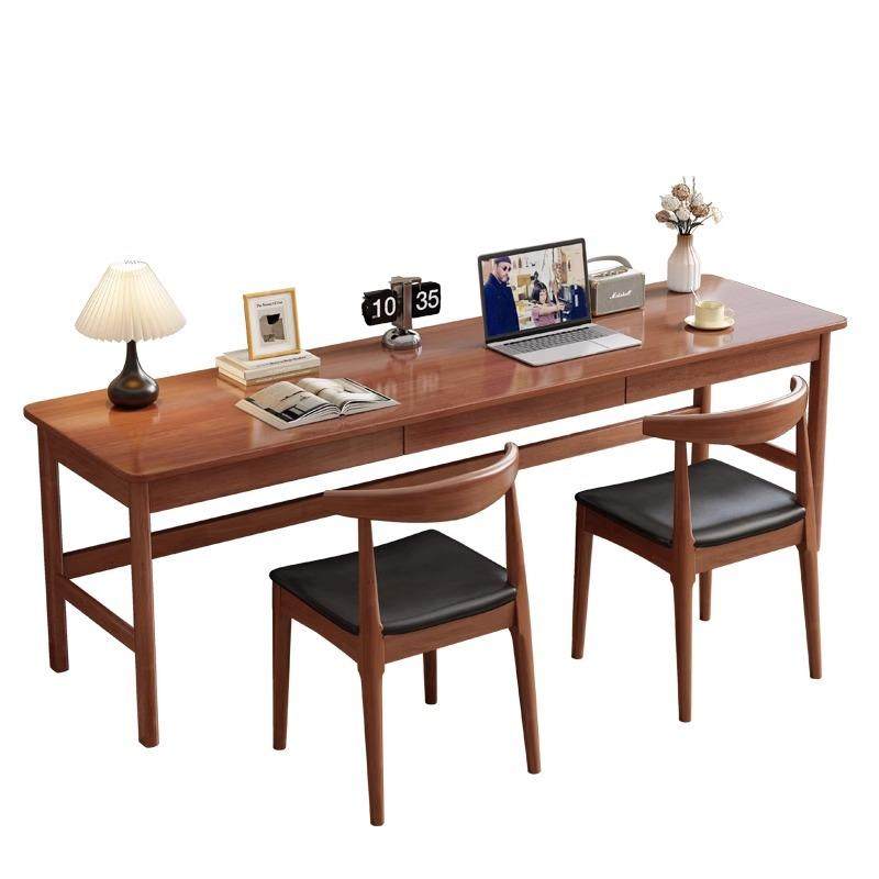 实木双人书桌45cm宽长条窄桌子家用客厅办公桌简易电脑桌写字桌子,淘宝优惠券,粉丝福利购,淘宝优惠卷