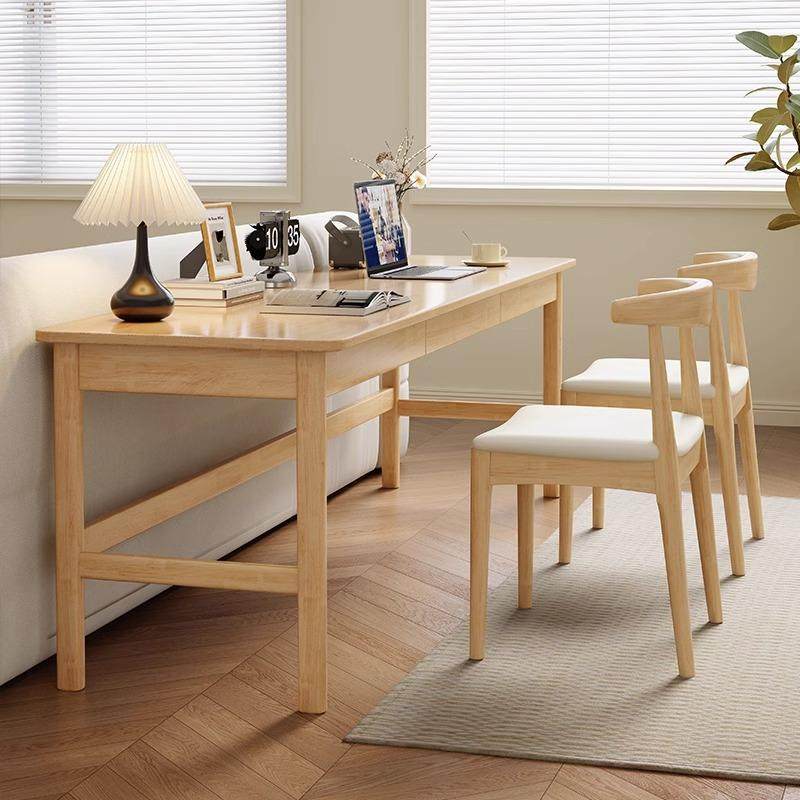 实木双人书桌45cm宽长条窄桌子家用客厅办公桌简易电脑桌写字桌子,淘宝优惠券,粉丝福利购,淘宝优惠卷