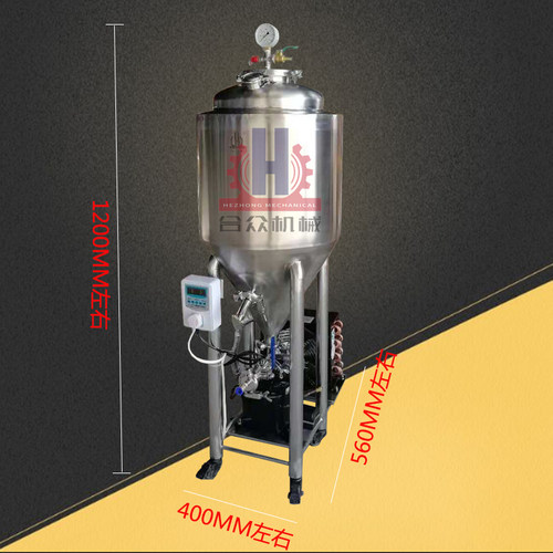 30升微型酿酒设备酒吧不锈钢双层锥形发酵罐家庭作坊恒温啤酒机 - 图0