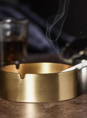 铜制缸金轻属奢灰创意家烟灰缸用办公室商用高端铜烟制烟灰缸