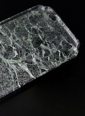 大理石托盘干泡台洗手台收纳盘酒店民宿洗漱台摆件新中式轻奢托盘