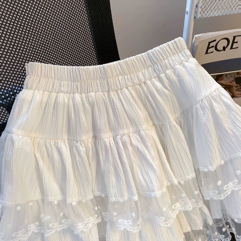 女童2025夏季新款半身裙甜美花边蕾丝短裙中大童学院风松紧腰裙子,淘宝优惠券,粉丝福利购,淘宝优惠卷