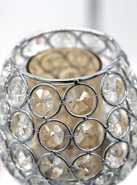 欧式水晶烛台时尚金属蜡烛杯婚庆烛光晚餐蜡烛台家居装饰烛台摆件