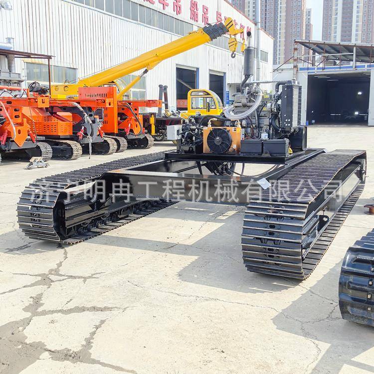 震砂机移动钢制履底盘带总成链轨加链FRD四轮一组装25T钢带制底板 - 图1