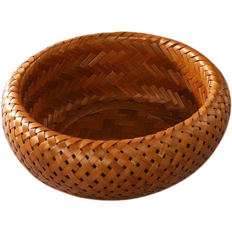 竹编咖色鸟巢篮竹制品圆簸箕农家水果馒头筐干果零食收纳筐竹篮,淘宝优惠券,粉丝福利购,淘宝优惠卷