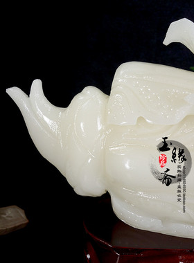 阿富汗玉白菜摆件桌面工艺品招财办公室客厅玄关店铺百财开业礼品