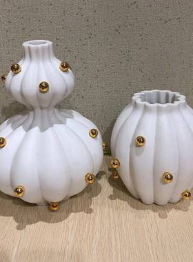 树脂创意饰花不瓶饰酒店客厅品锈钢花器欧式树脂摆件摆YD-8956艺