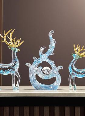 创意家居鹿摆件一对办轻奢财ASO高档玄关客厅酒柜招电视柜公室装