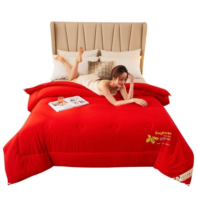 结婚被子大红色喜被陪嫁婚被大豆纤维被新婚春秋蚕丝婚庆被芯冬被,淘宝优惠券,粉丝福利购,淘宝优惠卷