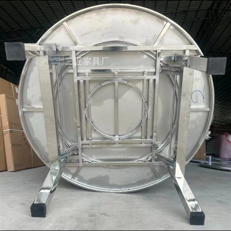 1.5~2米80特粗桌腿不锈钢内置转盘大圆桌折叠家用饭店304免安装,淘宝优惠券,粉丝福利购,淘宝优惠卷