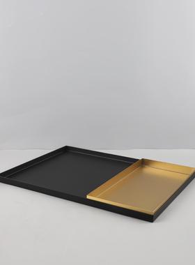 新中式意金属托盘客样桌板间面039书房餐厅厅软装饰品摆件工厂直