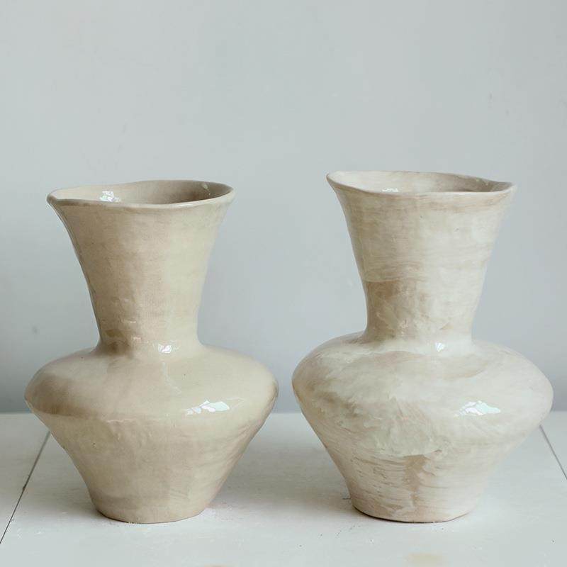 复古法式奶油风水陶北瓷花瓶客欧手工干花装饰OKI品培干花花器厅,淘宝优惠券,粉丝福利购,淘宝优惠卷