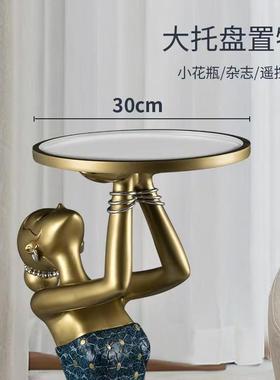 逸异轻奢艺术人物大型落地摆件盘柜客厅玄关视沙发旁边家居电BJ12