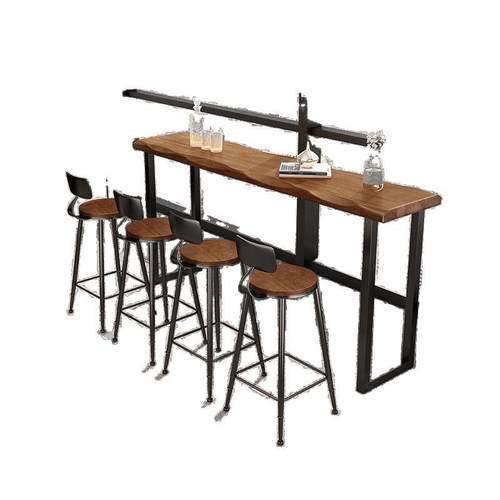 实吧长店台桌椅靠墙木见详情条桌家用高脚桌商用靠窗酒吧桌奶茶桌 - 图3