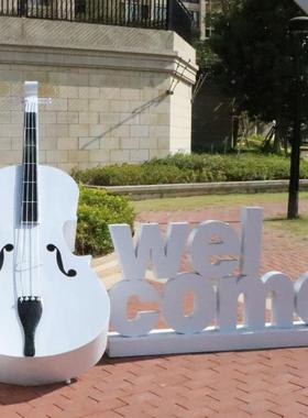 铁大墅提琴摆件婚庆爱情主题艺道装具户外DTQ景观别乐器花架草坪