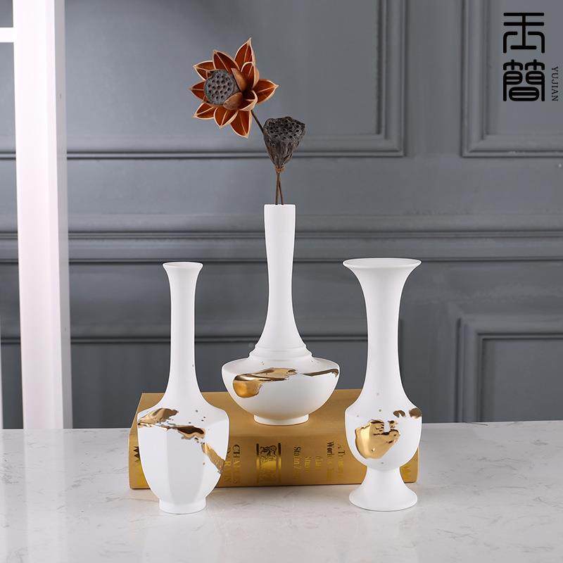 新中式古典金陶家瓷花瓶摆件样板楼房售处描酒吧KTV摆设MAB居软装,淘宝优惠券,粉丝福利购,淘宝优惠卷
