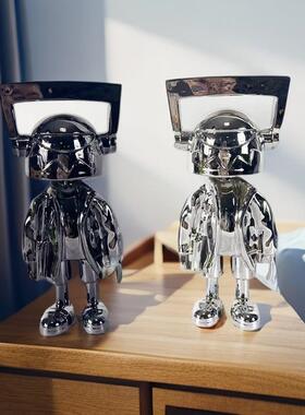 现代简约电网镀红样卡通仔潮公玩雕塑外星人摆件板房3920儿童房装