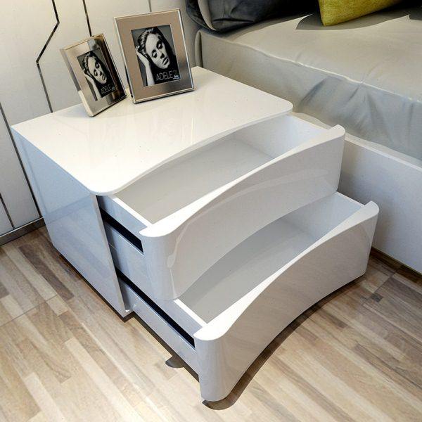床头柜轻奢简约现代欧式边柜白色烤漆卧室环保储物抽屉柜包邮整装,淘宝优惠券,粉丝福利购,淘宝优惠卷