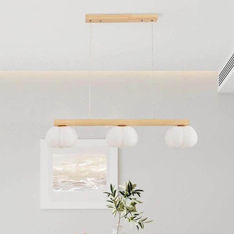 日式复古奶油风餐厅LED吊灯民宿原木创意个性花苞灯罩一字吊灯,淘宝优惠券,粉丝福利购,淘宝优惠卷