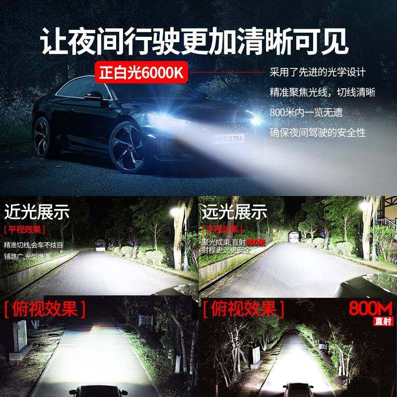 汽车LED大灯12-24V小车货车通用自带解码无损安装改装大灯,淘宝优惠券,粉丝福利购,淘宝优惠卷