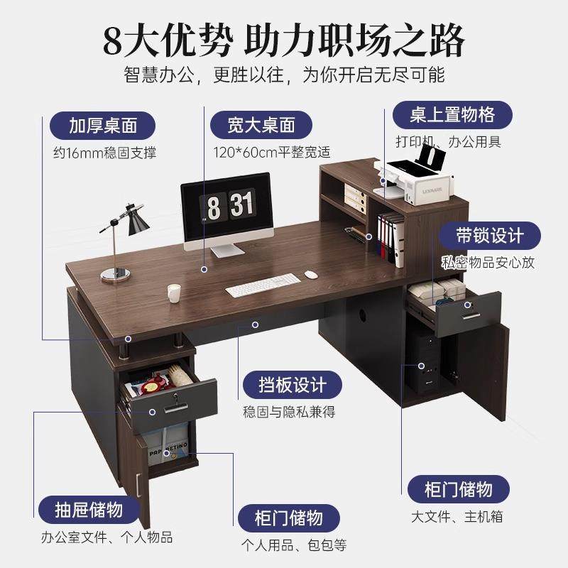 办公桌员工位办公室桌椅组合简约现代老板桌单人工位台式电脑桌子,淘宝优惠券,粉丝福利购,淘宝优惠卷