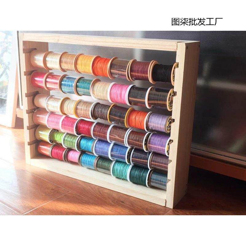 J/J爆款宝塔线收纳挂钩编织实木线架桌面收纳商用玉线架小号 - 图0