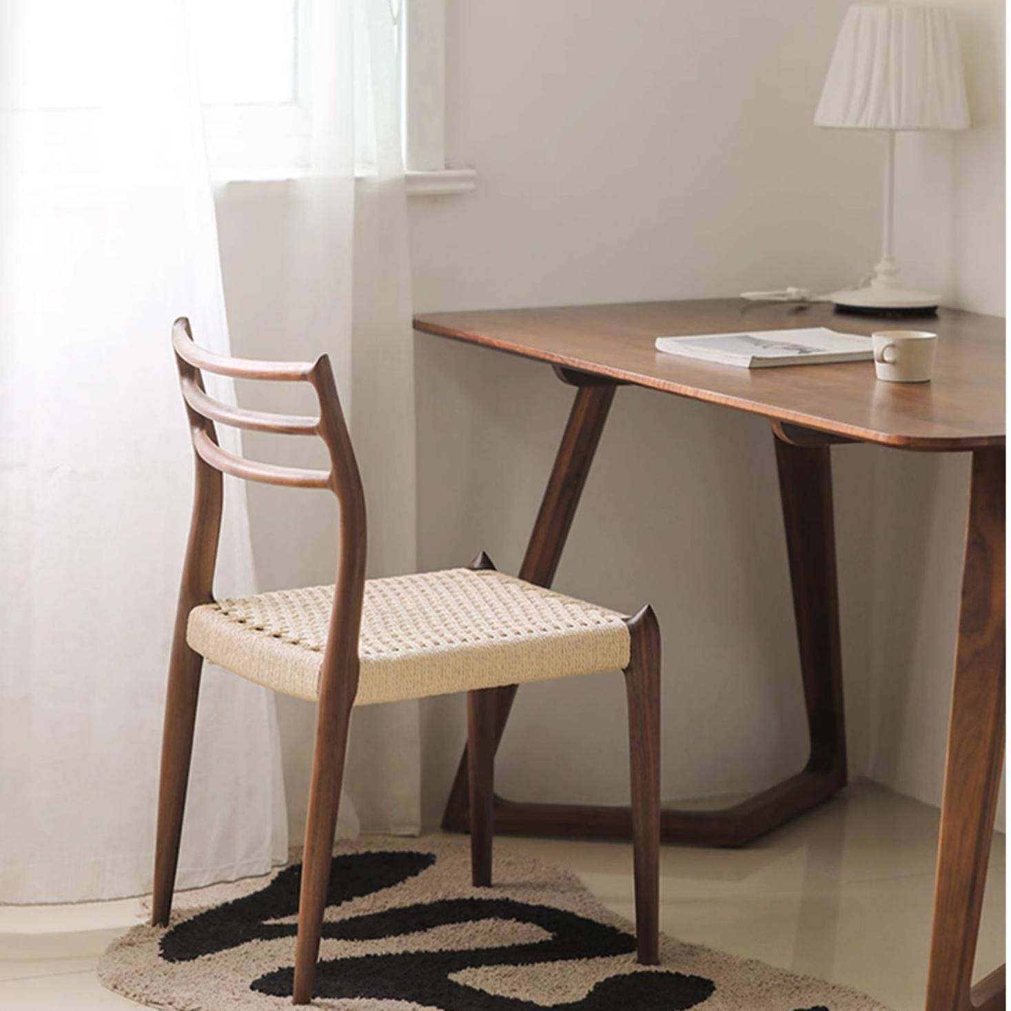 北美黑胡桃木秋藤实木椅餐椅编绳椅子家用坐椅办公椅原木电脑椅子,淘宝优惠券,粉丝福利购,淘宝优惠卷