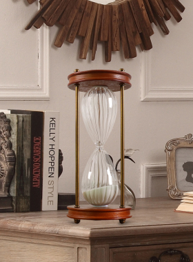 实木沙漏计时器60分钟30分钟生日情人节送教师礼物书架样板间摆件