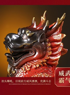 陶瓷麒麟桌面摆件一对家用客厅玄关装饰店铺办公室家居装饰工艺品