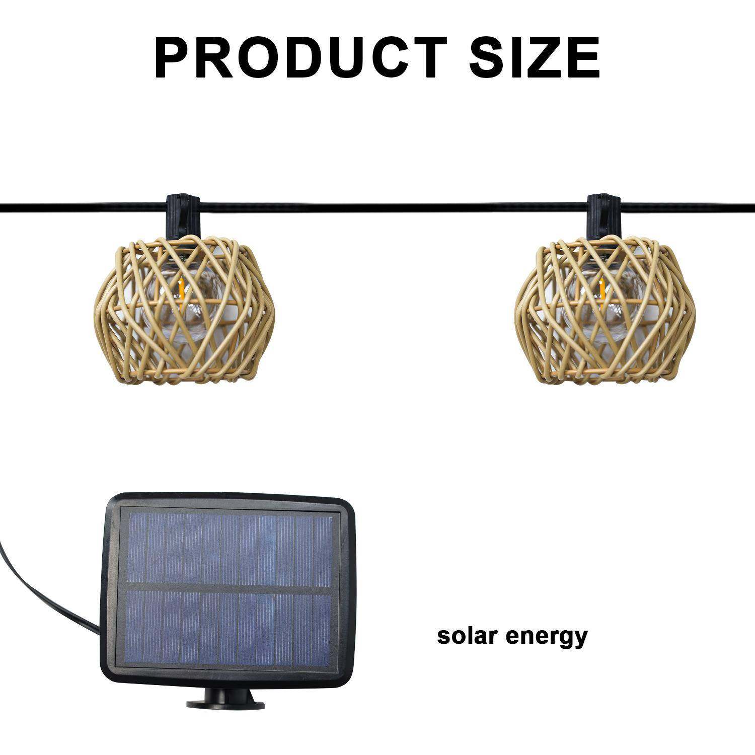 新款太阳能灯串仿藤灯笼LED装饰灯E12球泡灯花园庭院g40灯串,淘宝优惠券,粉丝福利购,淘宝优惠卷
