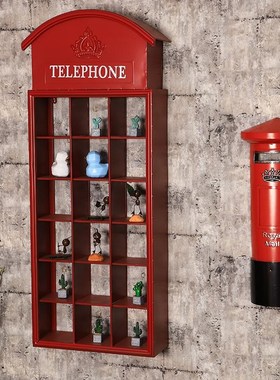 创意装饰水晶球复古电话亭黑板咖啡厅风摆件结婚送女孩家居灯节店